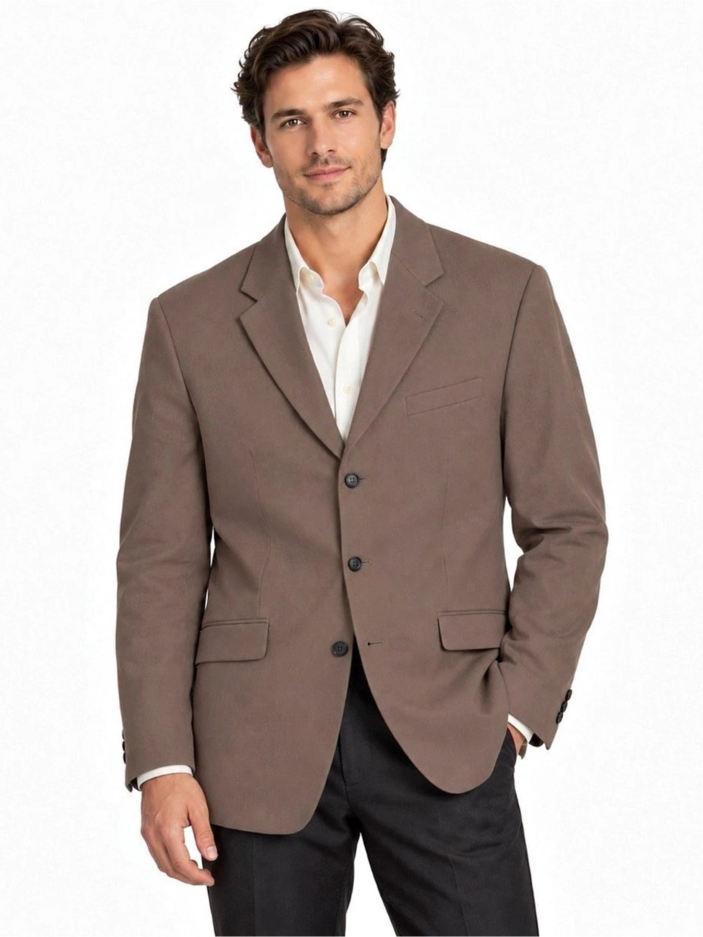 Banana Republic Vintage 2005 Brown Cotton Blazer Sport Coat Men 42L Old Money